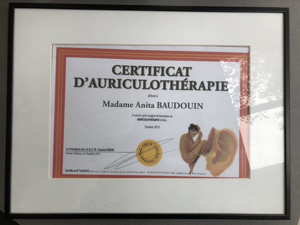 Certificat d'auriculothérapie